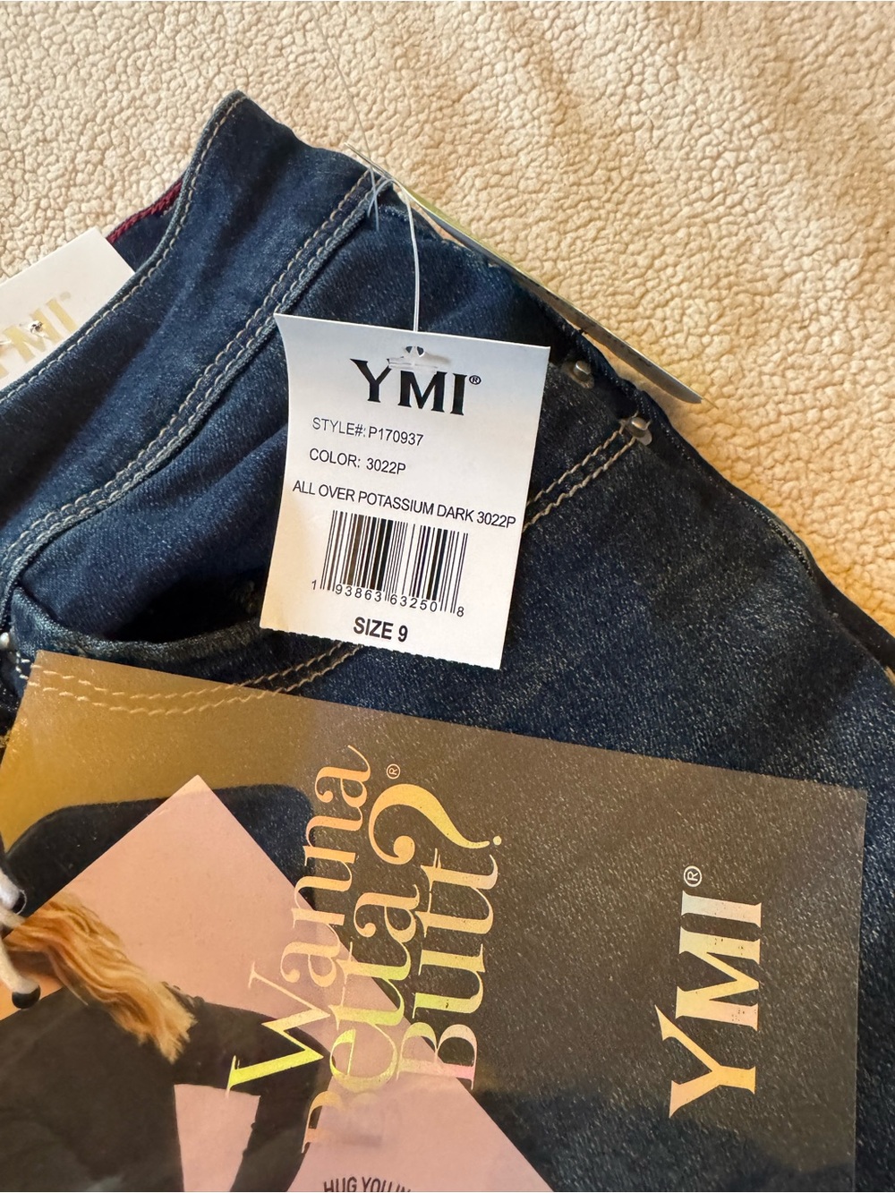 0063 YMI Dark Blue Denim Jeans with Branded Tag - Picture 5 of 8